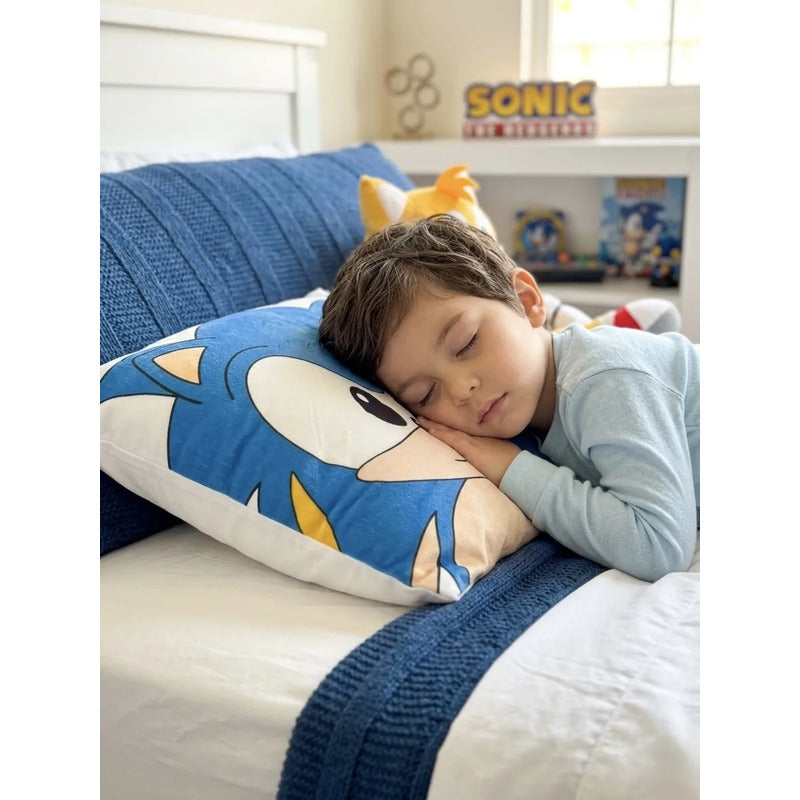 Almohada Suave Decorativa Sonic - Stitch Varios Modelos Azul Acero