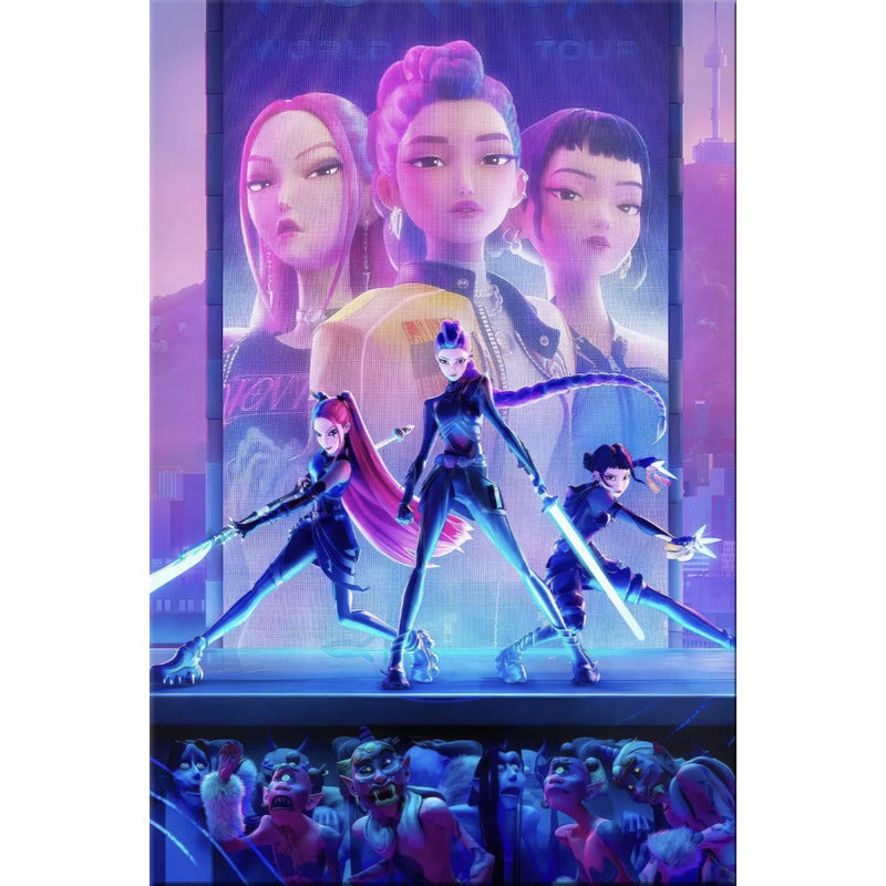 Frazada Providencia K-pop Demon Hunters Matrimonial Las Guerreras K-pop Lila