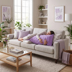 Almohada Providencia Super Jumbo Piel Jacquard Suave Lavanda