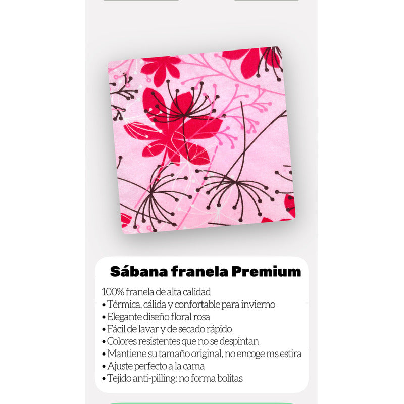 Juego De Sabanas Franela Mariol 100% Algodón Matrimonial Rosa Chicle Rosa Pradera