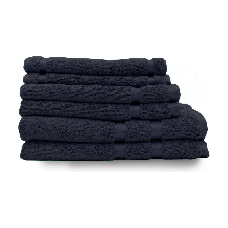 Juego De Toallas De Microfibra  Premium Absorbentes Y Suaves Negro Cuerpo-manos Y Facial Merengo Lisa