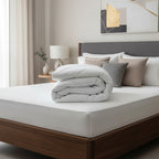 Edredón Duvet Matrimonial Acolchonado 100% Algodón Premium Blanco Liso Alta Densidad Super Esponjoso Y Suave