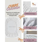 Funda Para Colchón/cubre Colchó Leonora Queen De Toalla Blanco Acabado De Toalla Queen
