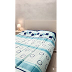 Cobertor Borrega Amanecer | Matrimonial, Suave Y Acolchado Prisma Azul Agua
