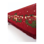 Mantel Navideño Leonora Rectangular 150x250 De Alta Calidad. Bordó Velitas Navideñas
