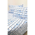 Juego De Sabanas Franela Mariol 100% Algodón Matrimonial Azul Claro Diente De León Azul