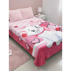 Frazada Providencia Disney Matrimonial Super Calientita Gatita Marie Globos Rosa