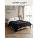 Cobertor Frazada Matrimonial Ligera Super Suave Y Calientita Espiga 700 G Negro