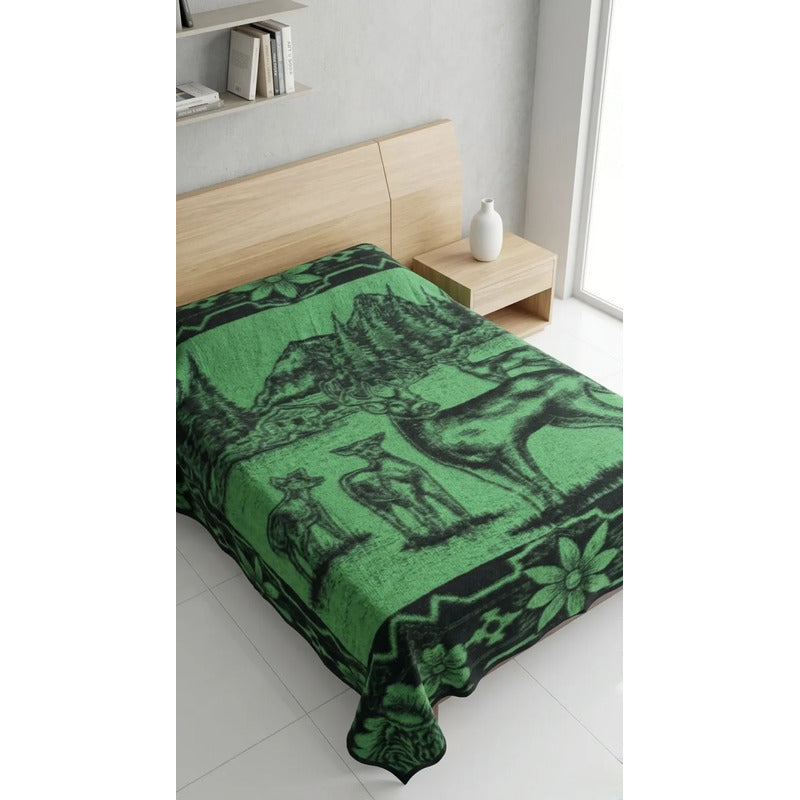 Cobija Matrimonial De Tilma Polar / Regenerado Económica Venados 1.5 G Verde