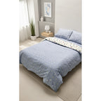 Edredón Premium Duvet Dos Vistas Matri Con Relleno Incluido Azul Tulipán Corazones Algodón Alta Densidad