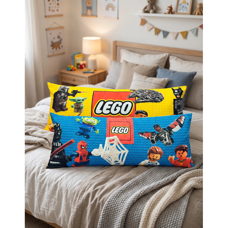 Almohada Jumbo Providencia Doble Vista Lego Azul / Amarillo Amarillo