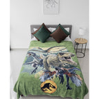 Frazada Providencia Disney Matrimonial Super Calientita Jurassic World Verde Musgo