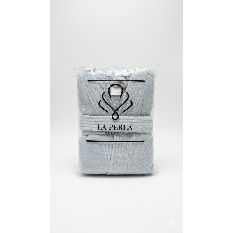 Bata De Baño Leonora Rasurada 100% Algodón Super Absorbente Gris M-l