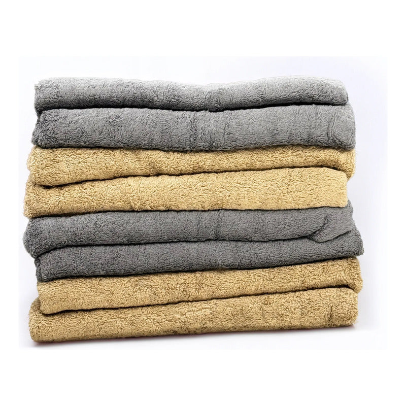 Set 4 Toallas Premium Super Absorbentes 100% Algodón Tamaño Gris Grande, Máxima Absorción Y Suavidad Superior