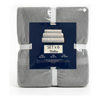 Juego De Toallas De Microfibra  Premium Absorbentes Y Suaves Plateado Cuerpo-manos Y Facial Gris Claro Lisa
