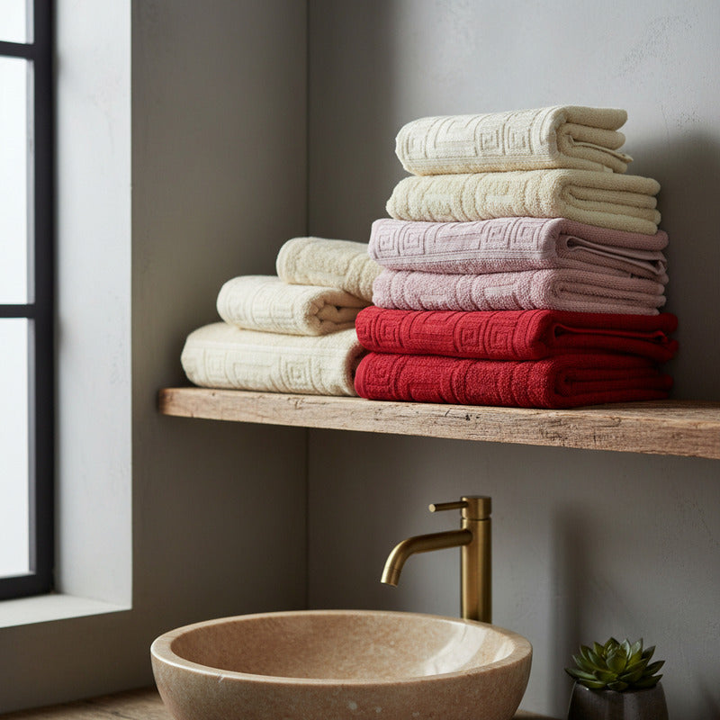 Tallas De Medio Baño 100% Algodón Super Absorbente Maya Beige Colección 2