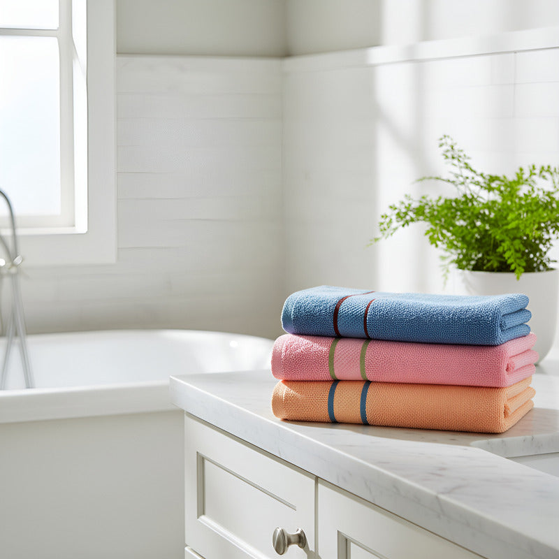 Toalla De Medio Baño Super Absorbente 100% Algodón Varsovia Rosa Coleccion 4
