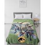Frazada Providencia Disney Matrimonial Super Calientita Jurassic World Verde Musgo