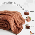 Cobertor Frazada Matrimonial Ligera Super Suave Y Calientita Rayado 700 G Chocolate