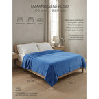 Cobertor Frazada Matrimonial Ligera Super Suave Y Calientita Cuadros 700 G Azul Acero