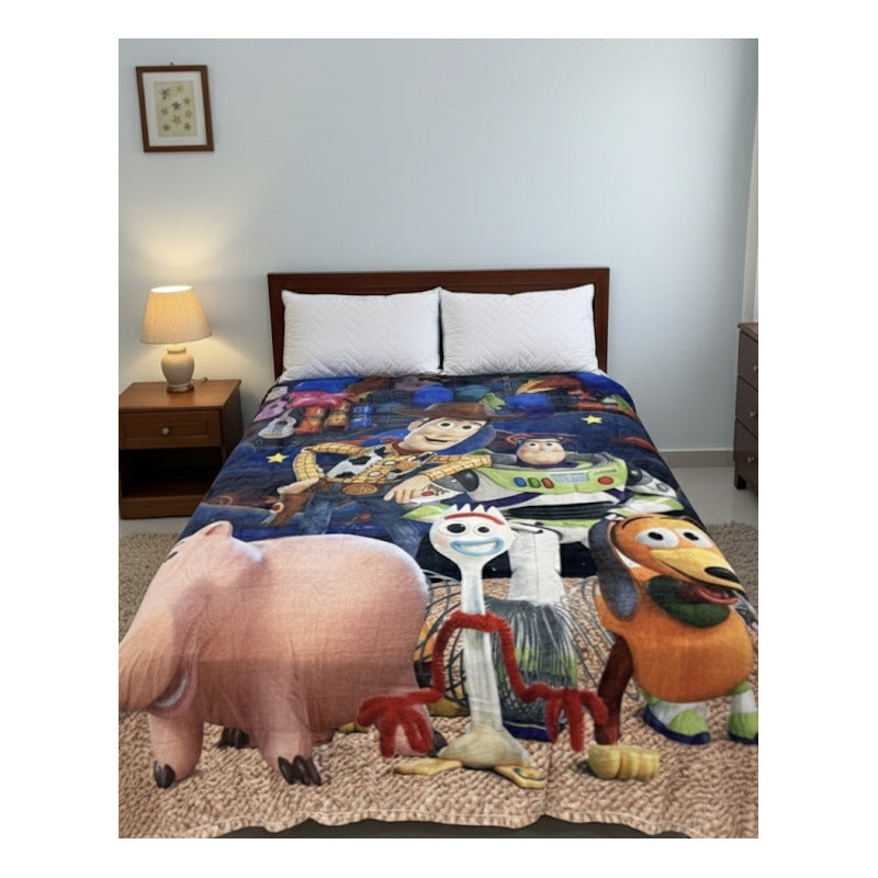 Frazada Providencia Disney Matrimonial Super Calientita Toy Story Azul