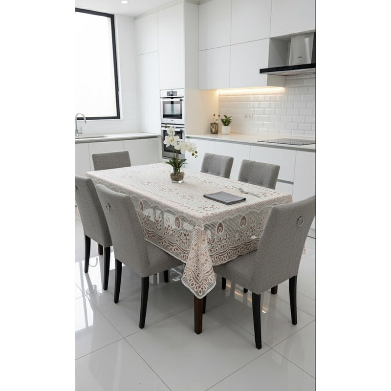 Mantel Calado Leonora 1.5×2.5 M | Elegancia Total Naranja Oscuro Calado Naranja