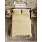 Juego Sabanas Matrimonial Amacener 100% Algodón Cajón Alto Naranja Claro Azulejo Amarillo